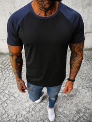 Футболка чоловіча Чорно-ультрамаринова OZONEE JS/8T82/3