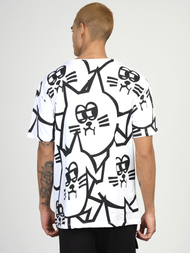 T-Shirt męski z nadrukiem biały OZONEE MR/21535