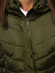 Kurtka zimowa damska parka z futerkiem khaki OZONEE O/M1556/29