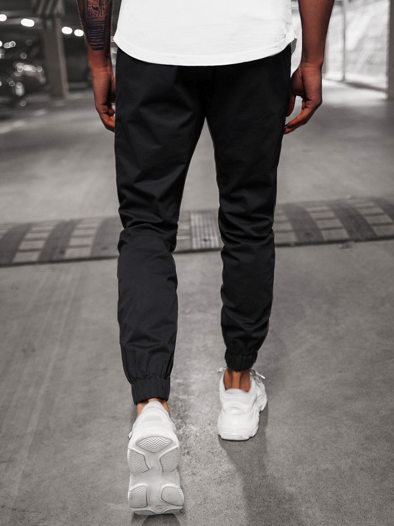 Spodnie męskie chino joggery czarne OZONEE O/399