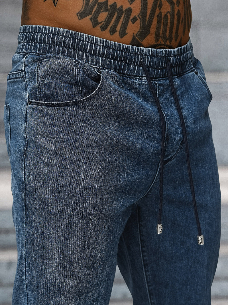 Spodnie jeansowe joggery męskie niebieskie OZONEE NB/MP0272BS