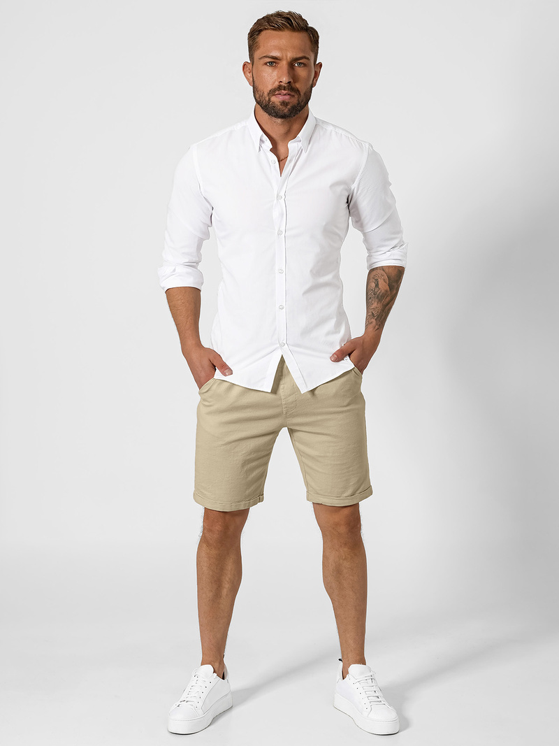 Шорти джинові чоловічі Бежевi OZONEE TMK/DC809/5Z