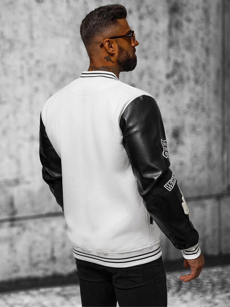 Bluza męska rozpinana biała OZONEE O/TB9114