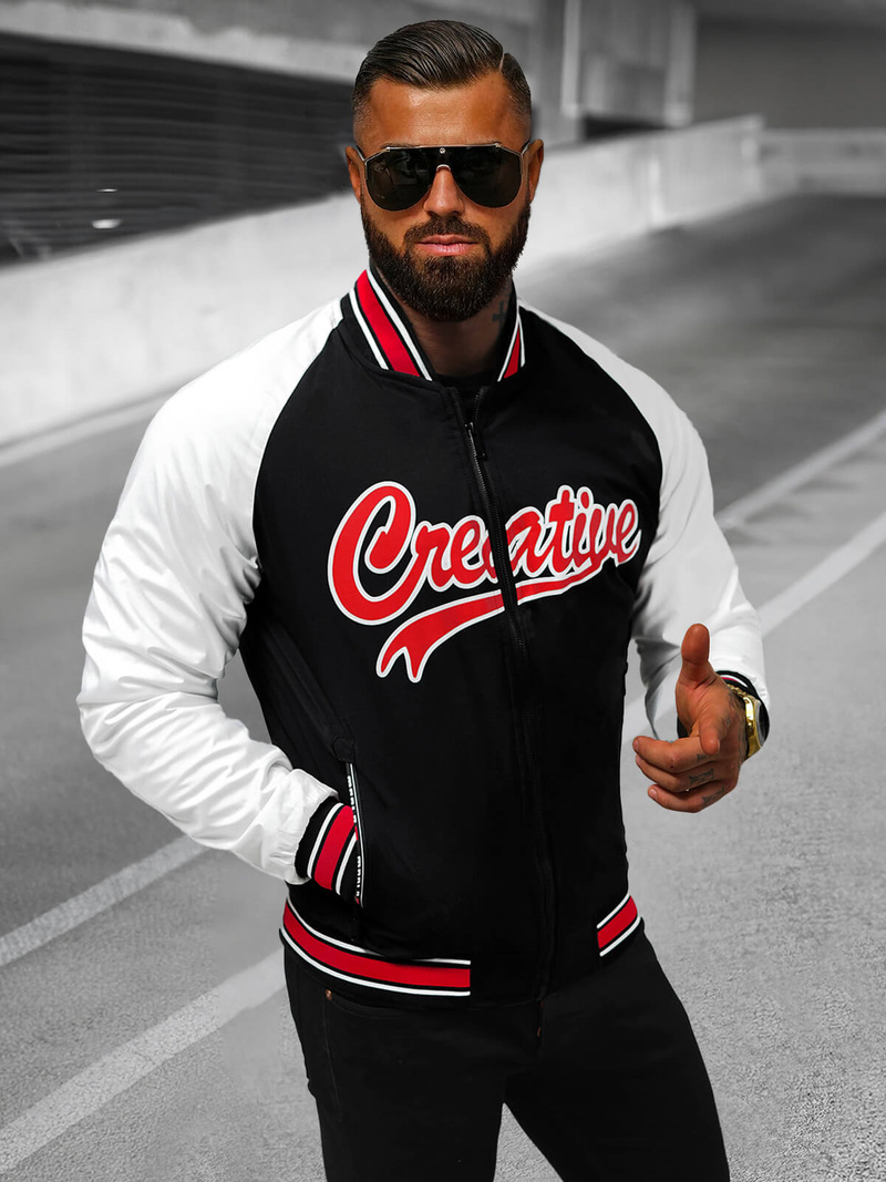 Kurtka męska bomberka czarna OZONEE JS/84M3011/392