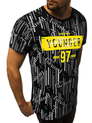 T-Shirt męski czarny OZONEE JS/KS1993