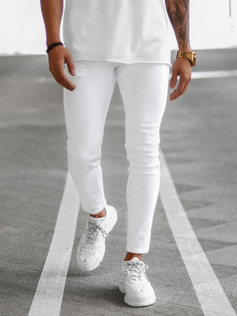 Spodnie jeansowe męskie białe OZONEE E/5348/01Z