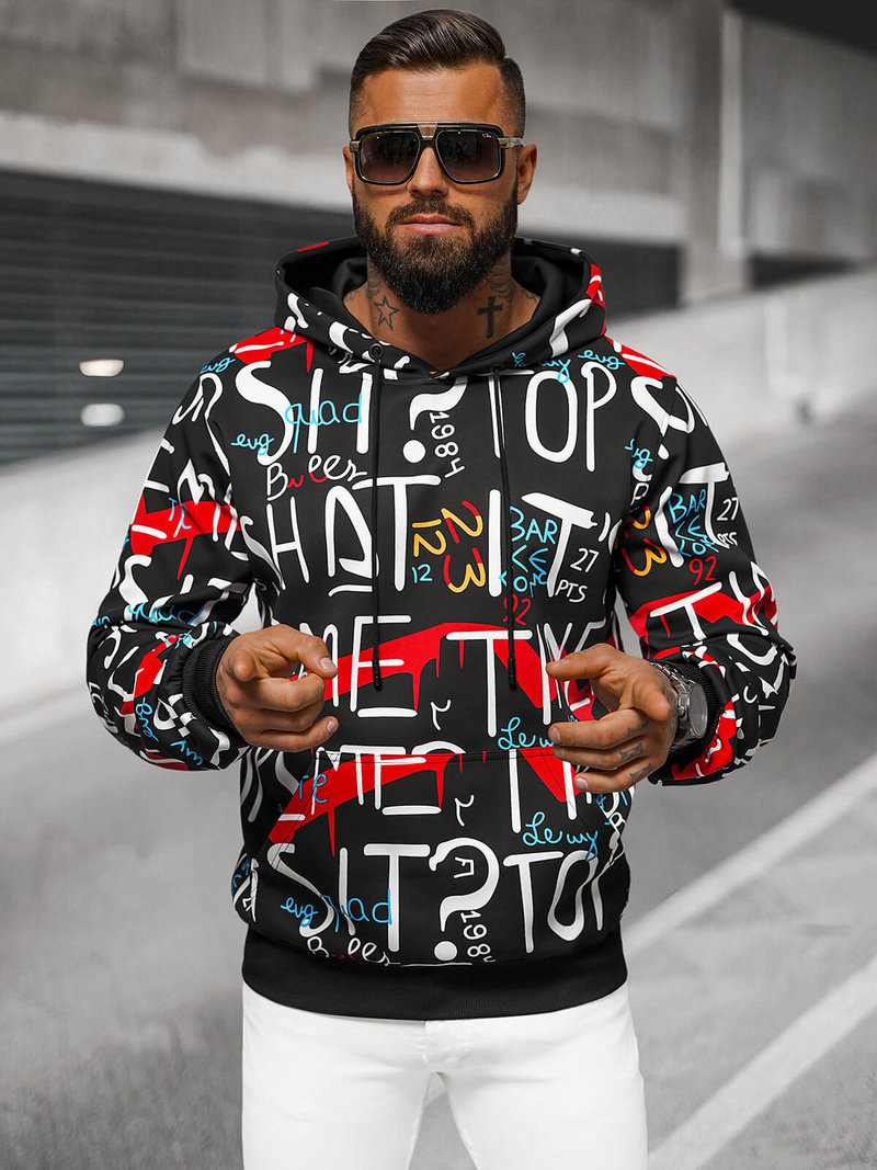 Толстовка чоловіча чорна OZONEE JS/8B1233/3