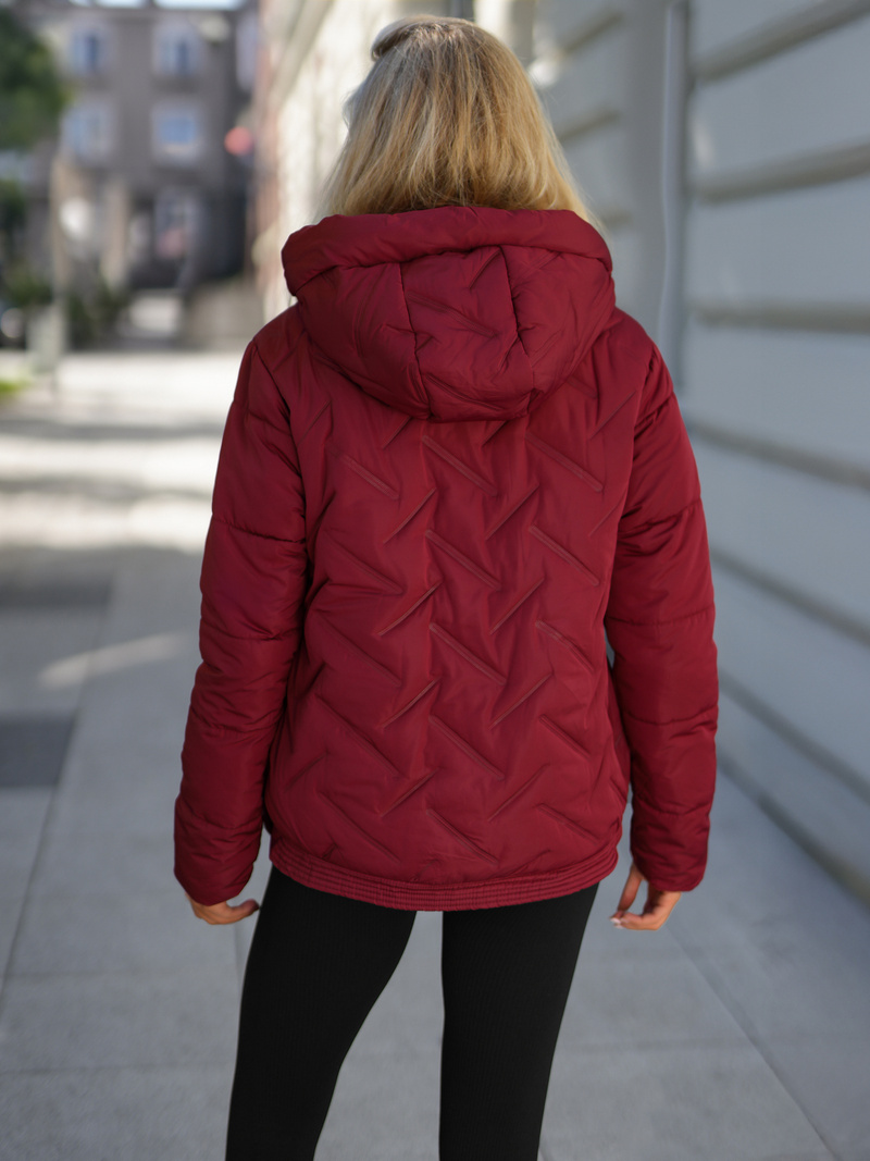 Kurtka zimowa damska pikowana burgundowa OZONEE JS/16M9300/06