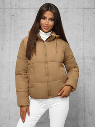 Kurtka zimowa damska pikowana jasno-beżowa OZONEE JS/16M9187/158