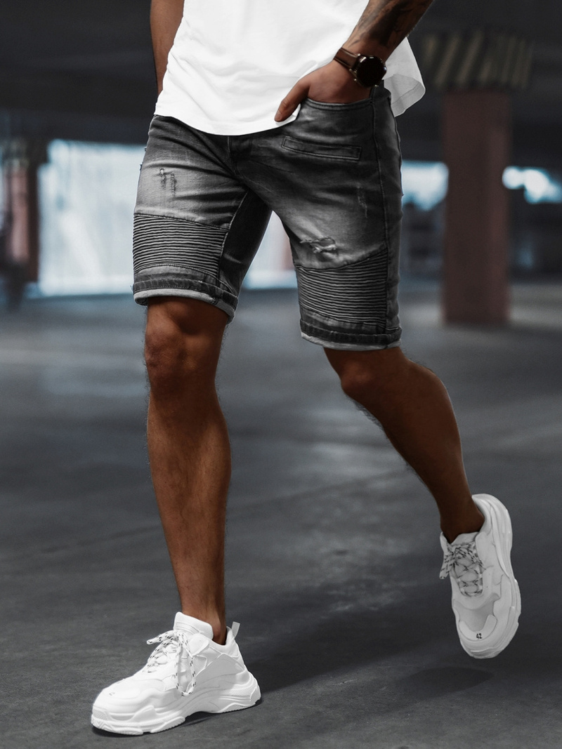 Spodenki męskie jeansowe czarne OZONEE NB/MP0033NZ