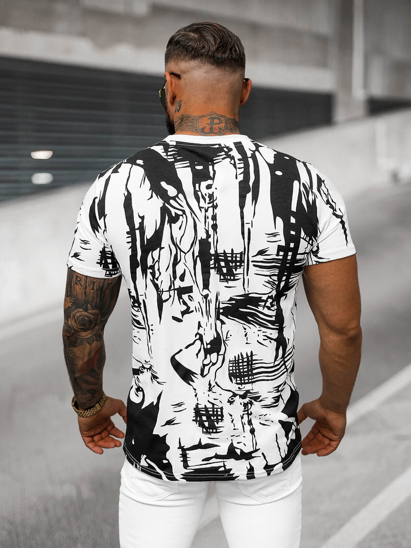 T-shirt męski biały OZONEE O/T1276/1