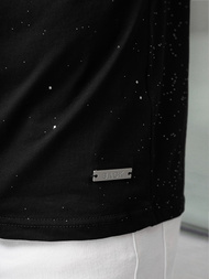 T-shirt męski slim fit czarny OZONEE O/QQ1390
