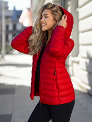 Kurtka damska pikowana czerwona OZONEE JS/16M9101/270Z