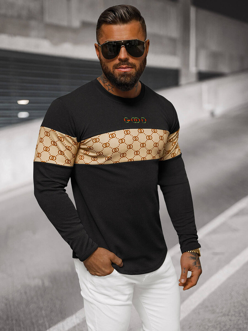 Bluza męska czarna OZONEE O/B7461