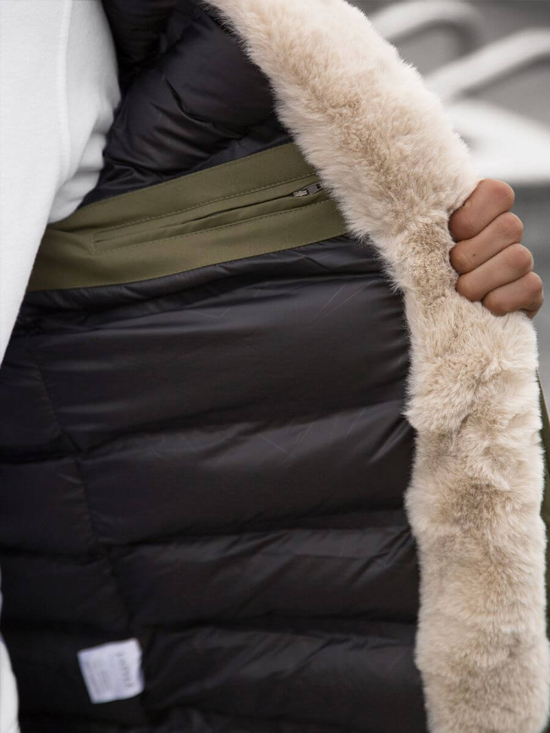 Kurtka zimowa męska parka z futerkiem khaki OZONEE JS/22M115/2