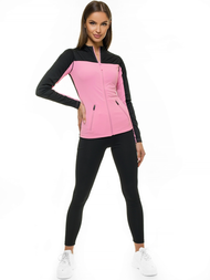 Bluza damska rozpinana różowo-czarna OZONEE JS/HD149/25