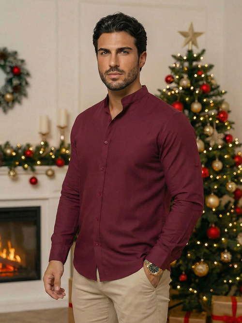 Koszula męska bordowa OZONEE O/V57Z