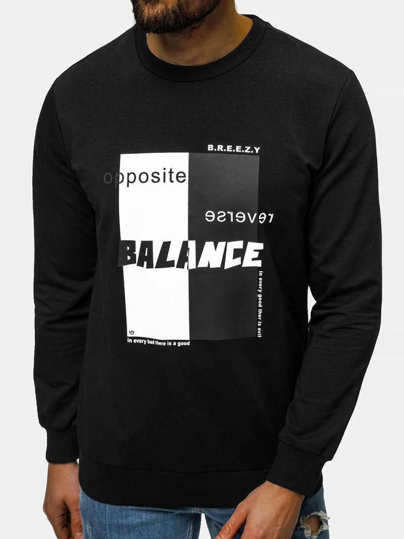 Bluza męska crewneck czarna OZONEE B/21402023