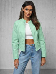 Kurtka skórzana damska miętowa OZONEE JS/11Z8127