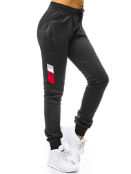 Spodnie dresowe damskie czarne OZONEE JS/JK88112