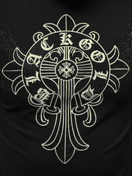 T-shirt męski slim fit czarny OZONEE NB/MT3037Z