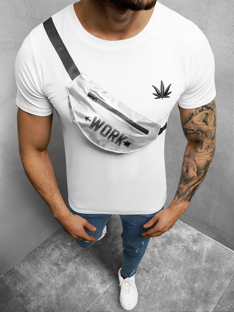 T-Shirt męski biały OZONEE O/HM580