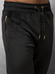 Komplet dresowy męski welurowy czarny OZONEE O/12128