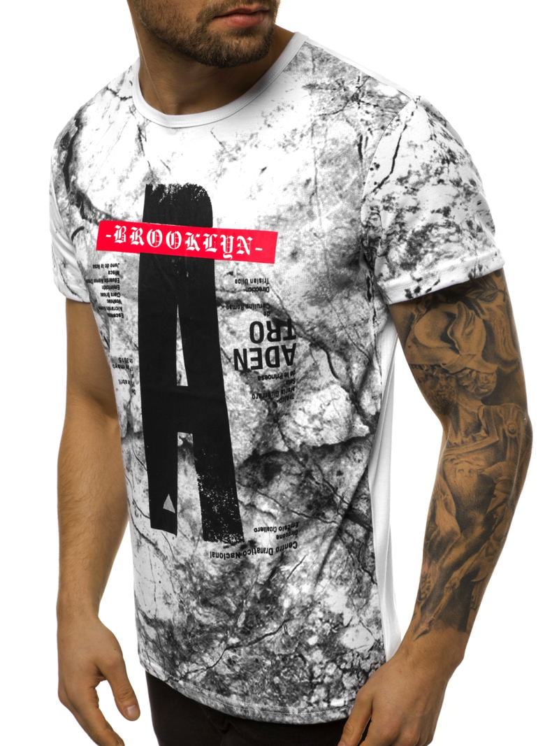 T-Shirt męski biały OZONEE JS/SS10921