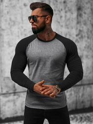 Longsleeve męski grafitowo-czarny OZONEE O/B261