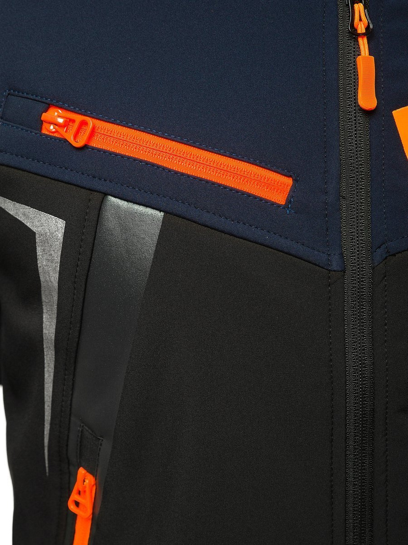 Kurtka softshell męska z kapturem czarna OZONEE JS/HH021/1A