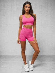 Komplet sportowy dwuczęściowy damski różowy OZONEE O/SY2323