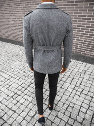 Płaszcz męski z pagonami szary/2 OZONEE O/5627