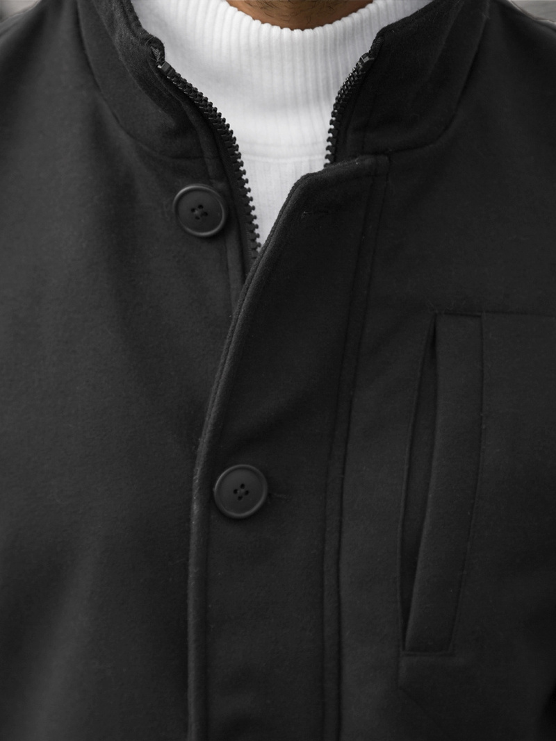 Płaszcz męski czarny OZONEE JS/79M3129