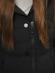 Kurtka zimowa damska z futerkiem czarna OZONEE JS/M770/392