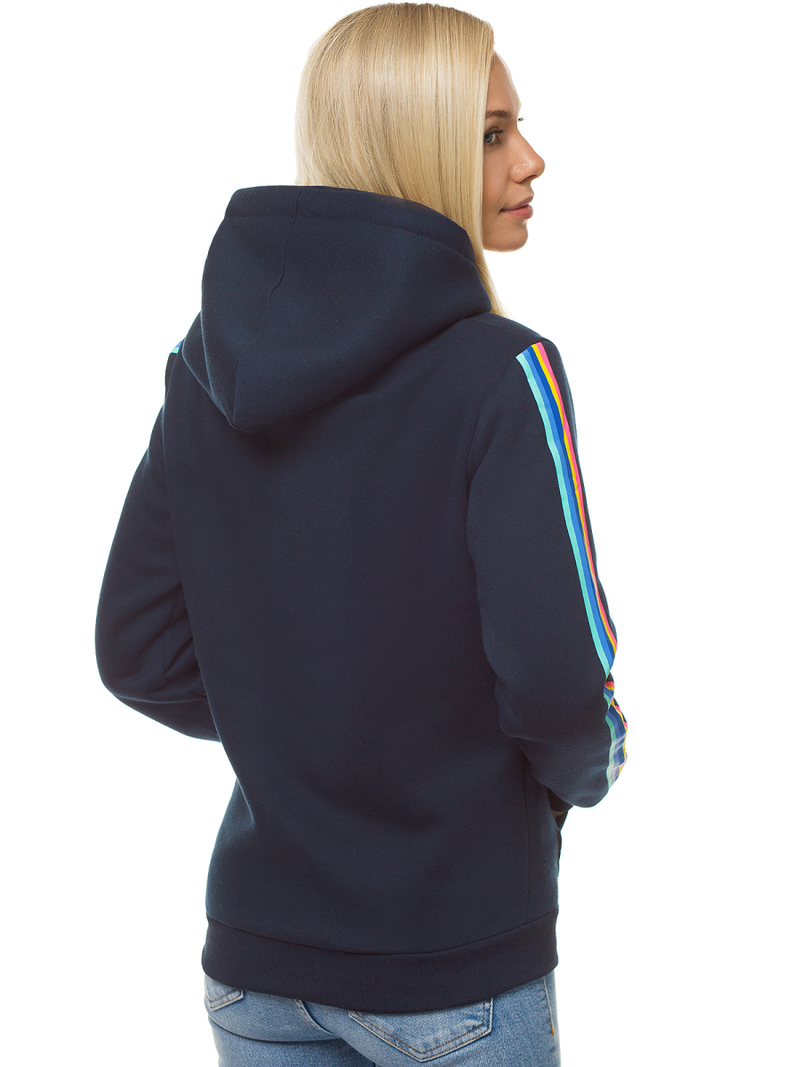 Bluza z kapturem damska granatowa OZONEE JS/KSW2009