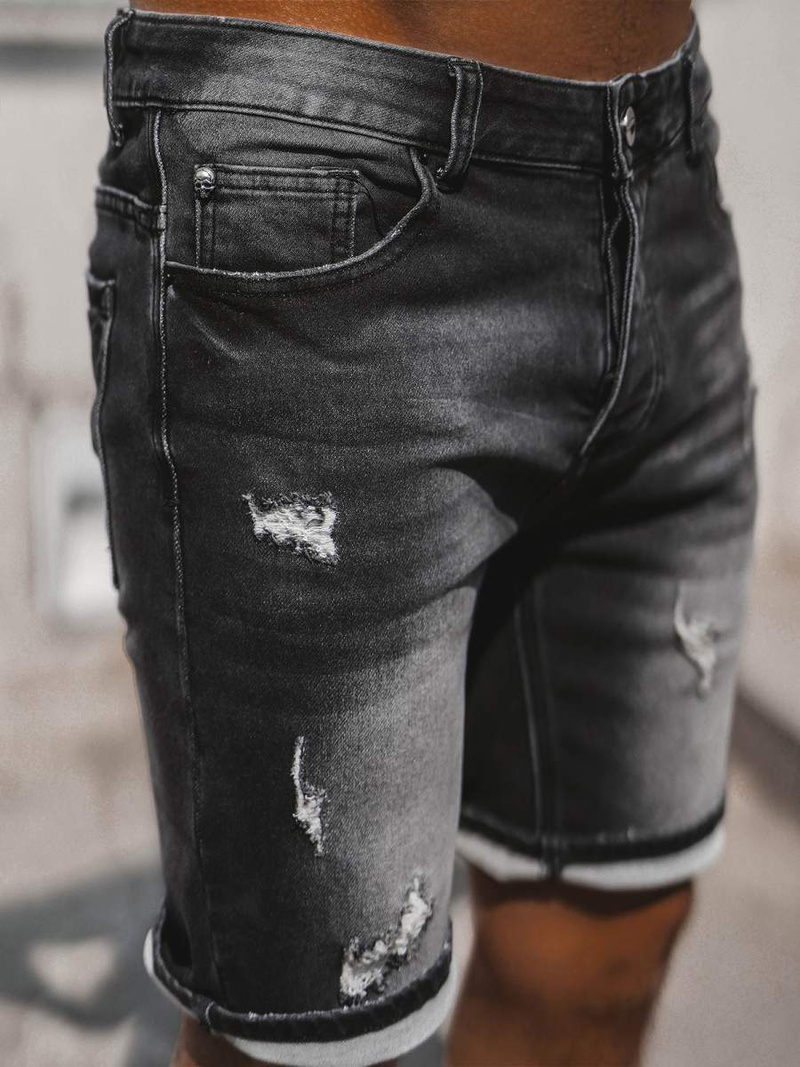 Spodenki męskie jeansowe czarne OZONEE NB/MP0061NZ