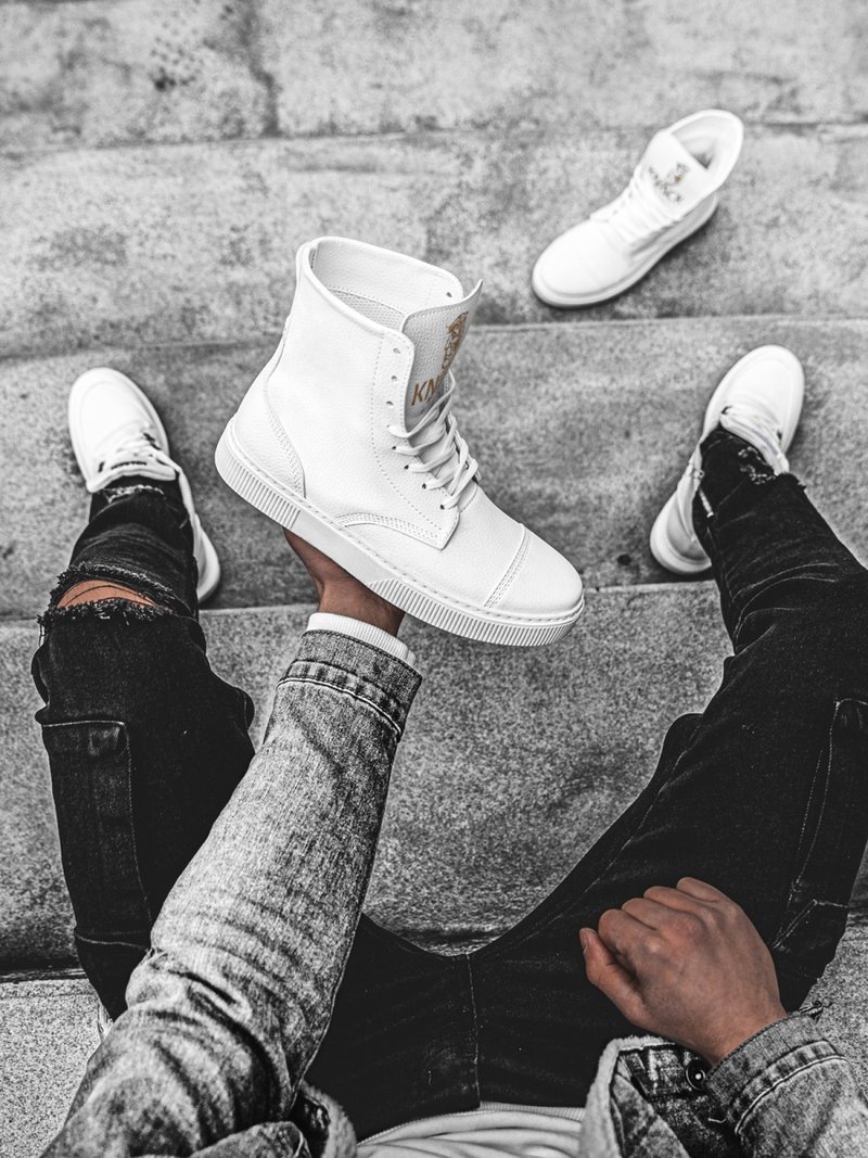 Sneakersy wysokie białe OZONEE KN/022