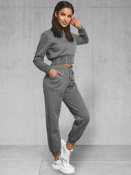 Komplet dresowy dwuczęściowy damski grafitowy OZONEE JS/8C78/5