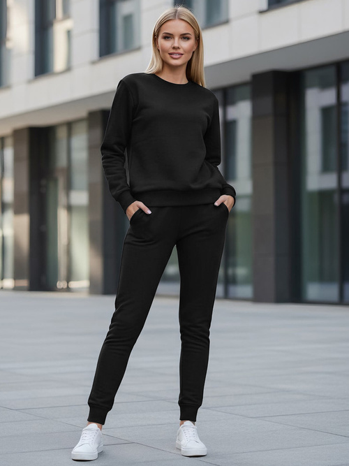 Жіночий спортивний костюм з двох частин чорний OZONEE JS/CKW01
