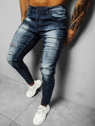 Spodnie jeansowe męskie ciemno-niebieskie OZONEE NB/MP0002BS