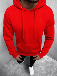Bluza męska z kapturem kangurka czerwona OZONEE JS/Y10108