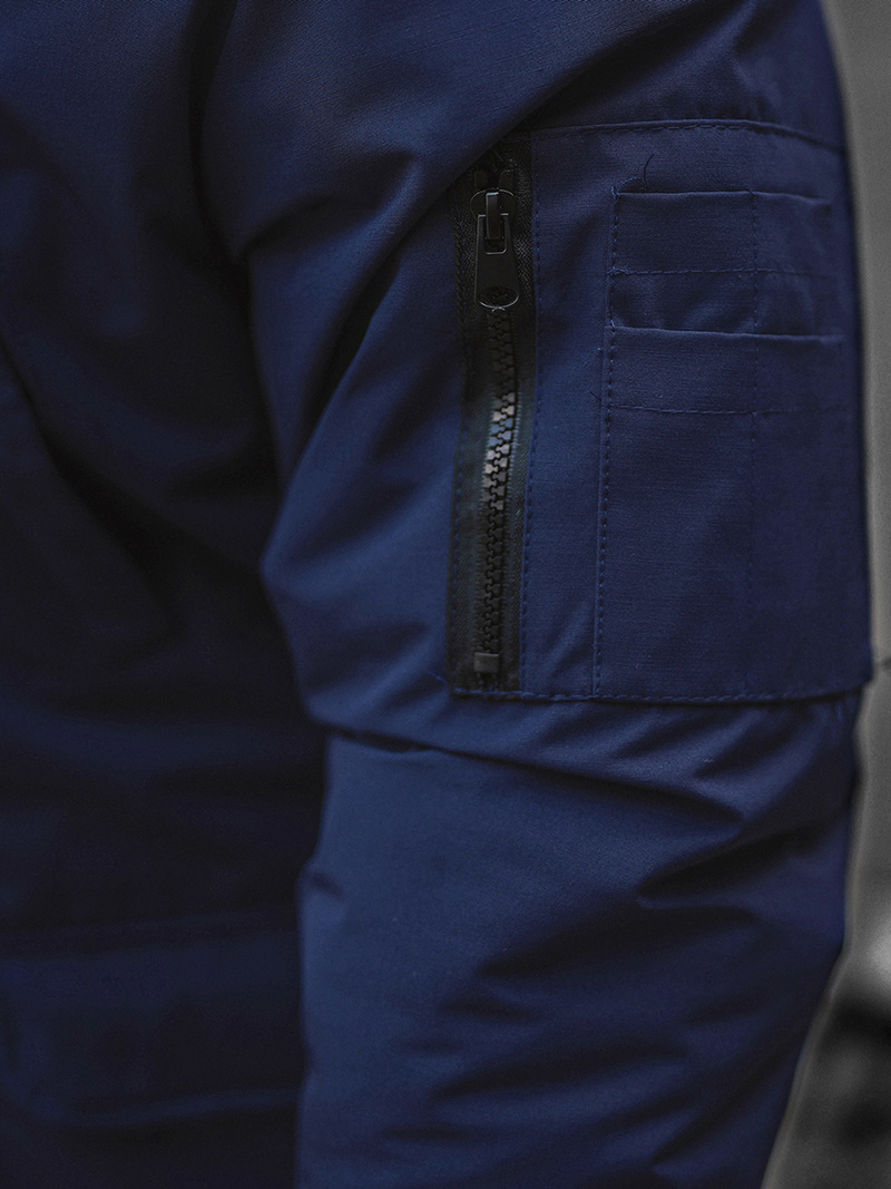 Kurtka zimowa męska z futerkiem granatowa OZONEE JS/M2019/215