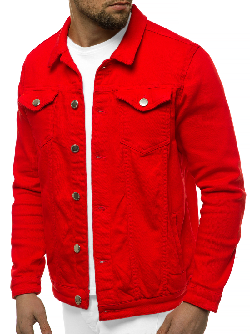 Куртка чоловіча джинсова Червона OZONEE G/620