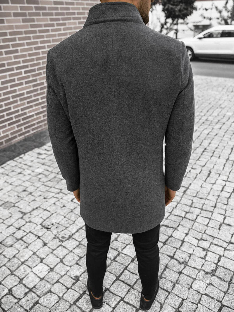 Płaszcz męski ciemno-szary OZONEE O/5628