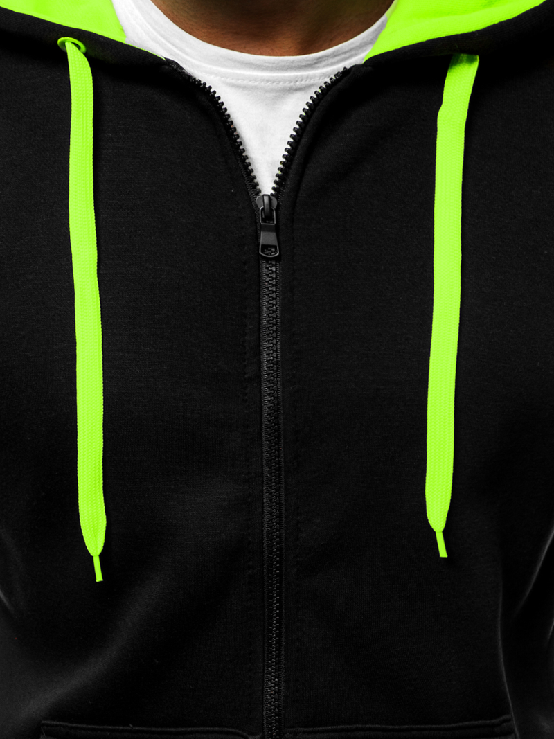 Толстовка чоловіча чорно-салатова OZONEE JS/2013