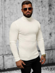 Sweter męski golf ecru OZONEE L/1596Z