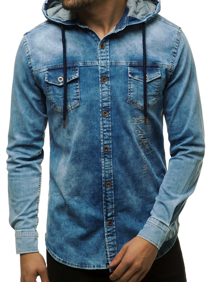 Сорочка чоловіча Яскраво-Синя OZONEE O/201144Z