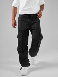 Spodnie męskie cargo wide leg czarne OZONEE O/G3041