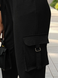 Spodnie damskie joggery czarne OZONEE O/XYS3237