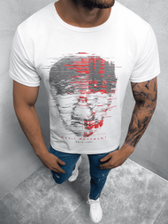 T-Shirt męski z nadrukiem biały OZONEE JS/KS2632
